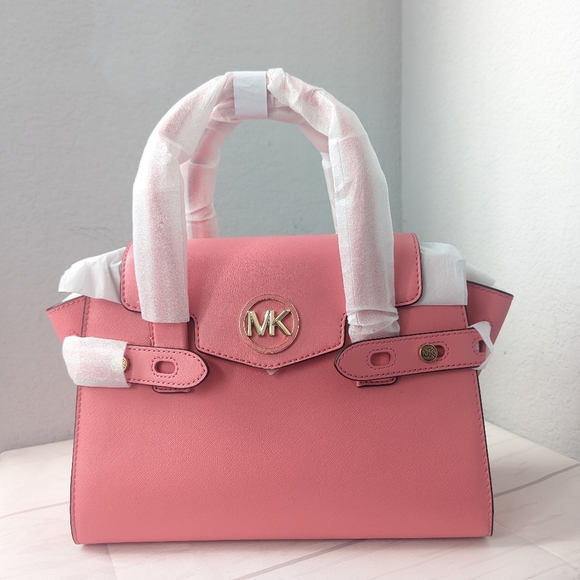 Michael Kors Handbags - MICHAEL KORS CARMEN MEDIUM FLAP SATCHEL SHOULDER CROSSBODY BAG TEA ROSE